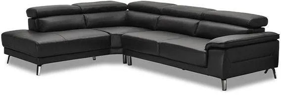 Napoli hjørnesofa - svart lær