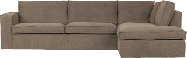 Freddie, Hjørnesofa høyrevendt, lysebrun, H90x197x283 cm