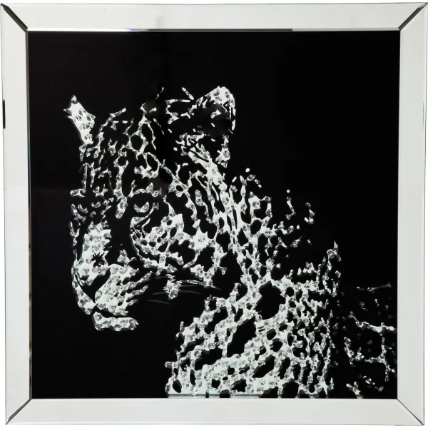 KARE DESIGN Plakat, Mirror Leopard - Flerfarget, med ramme, (80x80cm)