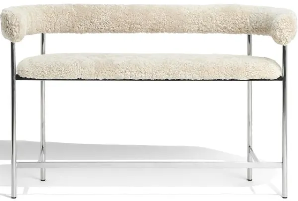 Møbel Copenhagen Font Bar Sofa 75 cm Saueskinn Oyster/Polert Stål Ramme