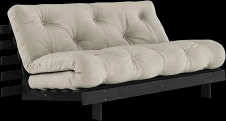 Karup Design Roots Sovesofa Med Roots Madrass 160x200 Lin/Sortlakkert