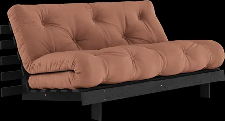 Karup Design Roots Sovesofa Med Roots Madrass 160x200 Clay Brown/Sortlakkert