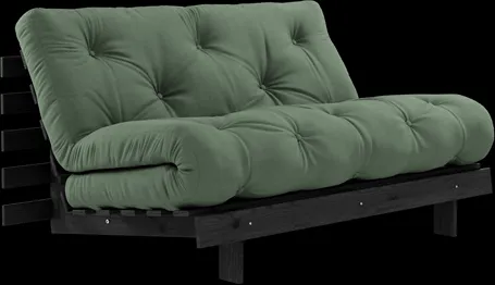 Karup Design Roots Sovesofa Med Roots Madrass 140x200 Olivengrønn/Sortlakkert
