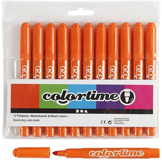 Creativ Company Orange Jumbo tusjer 12 stk.