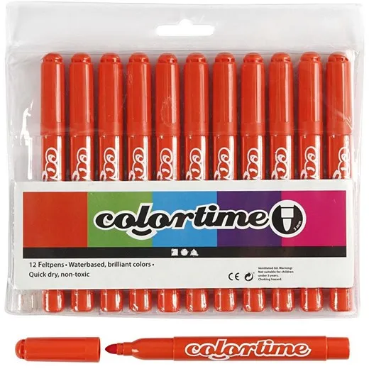 Creativ Company mørk oransje Jumbo tusjer 12 stk.